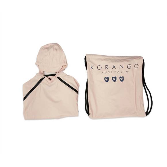 NEW KORANGO USA boy's summer rain poncho & rain bag set in dusty pink - Picture 2 of 3